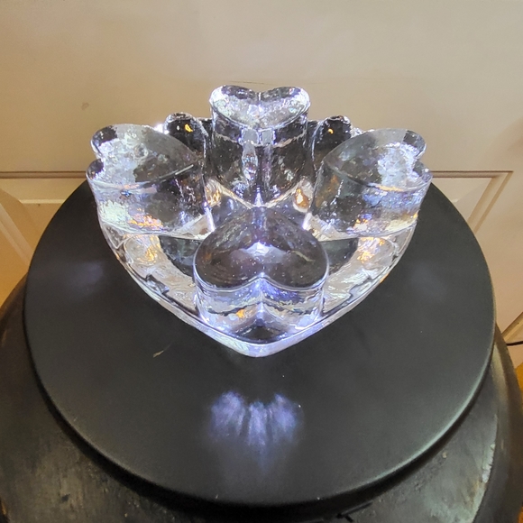 Crystal Ice Glass Heart Votive Candle Holder - Picture 3 of 11